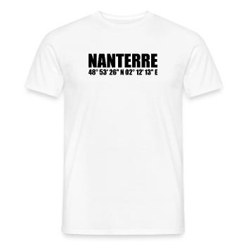 Nanterre Koordinaten - Männer T-Shirt - Weiß - Vorne - AI Model Male 178 dark (178cm)