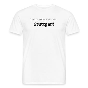 Stuttgart Koordinaten - Männer T-Shirt - Weiß - Vorne - AI Model Male 178 dark (178cm)