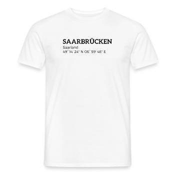 Sarrebruck les coordonnées de la Sarre - T-shirt homme - blanc - Devant - AI Model Male 178 dark (178cm)