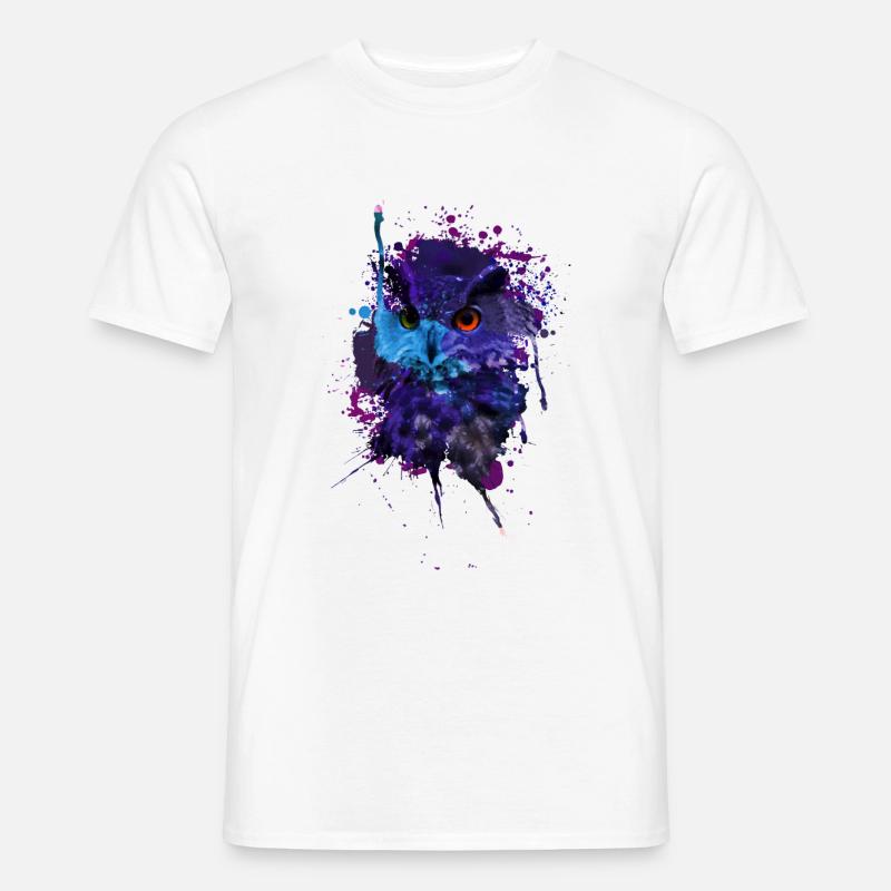 Eule - Männer T-Shirt - Weiß