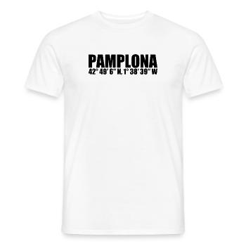 Pamplona Koordinaten - Männer T-Shirt - Weiß - Vorne - AI Model Male 178 dark (178cm)