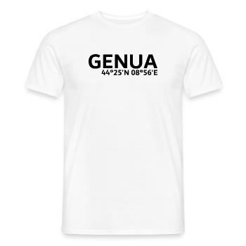 Coordonnées de Gênes - T-shirt homme - blanc - Devant - AI Model Male 178 dark (178cm)