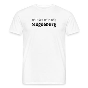 Magdeburg Koordinaten - Männer T-Shirt - Weiß - Vorne - AI Model Male 178 dark (178cm)