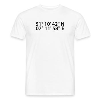 Coordonnées de Remscheid - T-shirt homme - blanc - Devant - AI Model Male 178 dark (178cm)