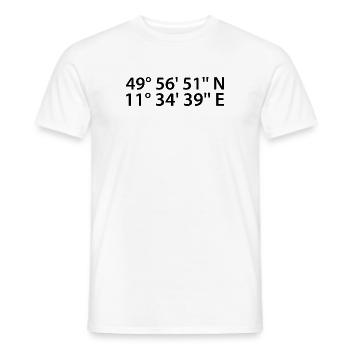 Bayreuth coordinates - Men's T-Shirt - white - Front - AI Model Male 178 dark (178cm)