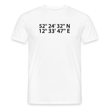 Brandenburg an der Havel coordinates - Men's T-Shirt - white - Front - AI Model Male 178 dark (178cm)