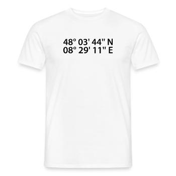 Coordonnées de Villingen-Schwenningen - T-shirt homme - blanc - Devant - AI Model Male 178 dark (178cm)