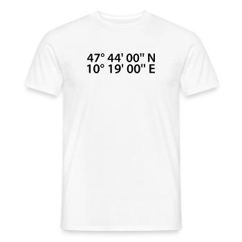 Kempten (Allgäu) coordinates - Men's T-Shirt - white - Front - AI Model Male 178 dark (178cm)