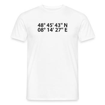 Coordonnées de Baden-Baden - T-shirt homme - blanc - Devant - AI Model Male 178 dark (178cm)