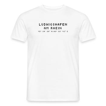 Les coordonnées de Ludwigshafen am Rhein - T-shirt homme - blanc - Devant - AI Model Male 178 dark (178cm)