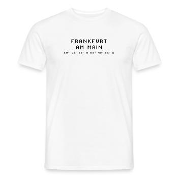 Frankfurt am Main coordinates - Men's T-Shirt - white - Front - AI Model Male 178 dark (178cm)