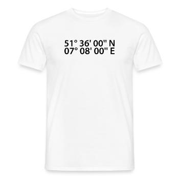 Coordonnées Herten - T-shirt homme - blanc - Devant - AI Model Male 178 dark (178cm)