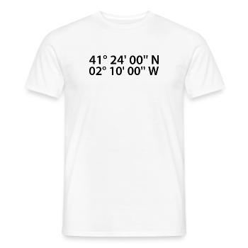 Coordonnées de Barcelone - T-shirt homme - blanc - Devant - AI Model Male 178 dark (178cm)