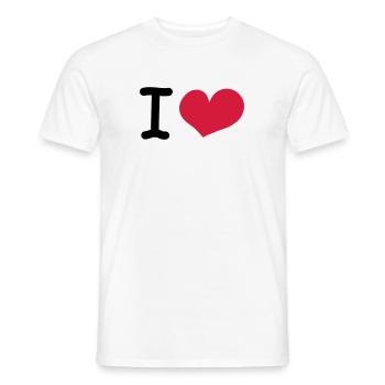 i love - T-shirt homme - blanc - Devant - AI Model Male 178 dark (178cm)