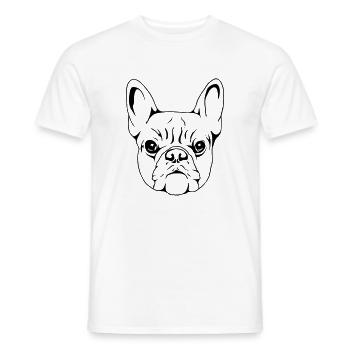 Bouledogue Français - T-shirt homme - blanc - Devant - AI Model Male 178 dark (178cm)