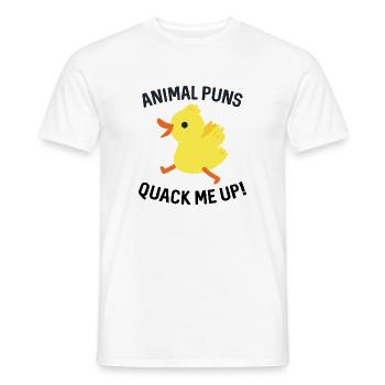 Animal Puns Quack Me Up - Männer T-Shirt - Weiß - Vorne - AI Model Male 178 dark (178cm)
