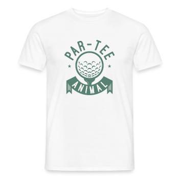 Par-Tee Tier - Männer T-Shirt - Weiß - Vorne - AI Model Male 178 dark (178cm)