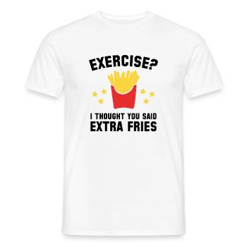Je pensais que vous aviez dit des frites supplémentaires - T-shirt homme - blanc - Devant - AI Model Male 178 dark (178cm)