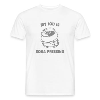 My Job Is Soda Pressing - Men's T-Shirt - white - Front - AI Model Male 178 dark (178cm)