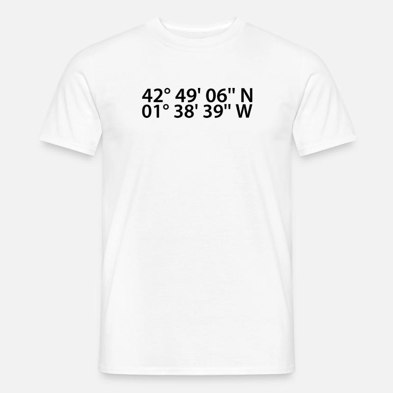 Coordonnées de Pampelune - T-shirt homme - blanc
