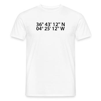 Coordonnées de Malaga - T-shirt homme - blanc - Devant - AI Model Male 178 dark (178cm)