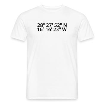 Coordonnées de Santa Cruz de Tenerife - T-shirt homme - blanc - Devant - AI Model Male 178 dark (178cm)