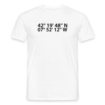 Coordonnées Ourense - T-shirt homme - blanc - Devant - AI Model Male 178 dark (178cm)