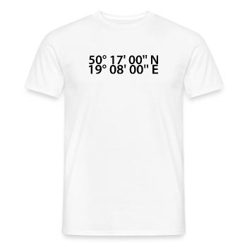 Sosnowiec Koordinaten - Männer T-Shirt - Weiß - Vorne - AI Model Male 178 dark (178cm)