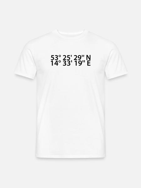 Szczecin coordinates - Men's T-Shirt - white