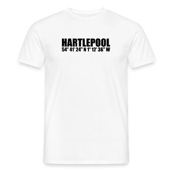 Coordonnées de Hartlepool - T-shirt homme - blanc - Devant - AI Model Male 178 dark (178cm)