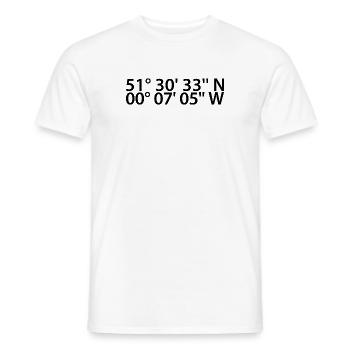 Coordonnées de Londres - T-shirt homme - blanc - Devant - AI Model Male 178 dark (178cm)