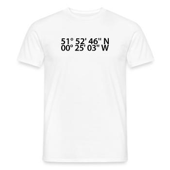 Coordonnées de Luton - T-shirt homme - blanc - Devant - AI Model Male 178 dark (178cm)
