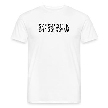 Sunderland Koordinaten - Männer T-Shirt - Weiß - Vorne - AI Model Male 178 dark (178cm)