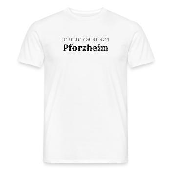 Die wunderschönen Koordinaten von Pforzheim sind d - Männer T-Shirt - Weiß - Vorne - AI Model Male 178 dark (178cm)