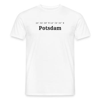 Potsdam coordinates - Men's T-Shirt - white - Front - AI Model Male 178 dark (178cm)