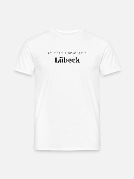 De coördinaten van Lübeck - Heren T-shirt - wit