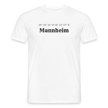 Mannheim Koordinaten - Männer T-Shirt - Weiß - Vorne - AI Model Male 178 dark (178cm)