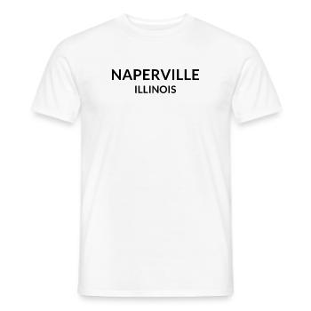 Naperville, Illinois, États-Unis - T-shirt homme - blanc - Devant - AI Model Male 178 dark (178cm)