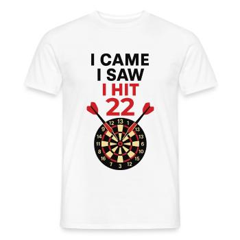 Darts Humor Score 22, I Came I Saw I Hit 22 - Männer T-Shirt - Weiß - Vorne - AI Model Male 178 dark (178cm)