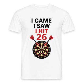 Darts Humour Score 26 - i came i saw i hit 26 - Men's T-Shirt - white - Front - AI Model Male 178 dark (178cm)