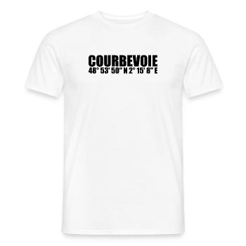 Courbevoie coordinates - Men's T-Shirt - white - Front - AI Model Male 178 dark (178cm)