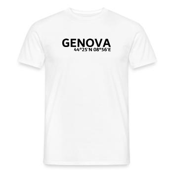 Coordonnées de Gênes - T-shirt homme - blanc - Devant - AI Model Male 178 dark (178cm)