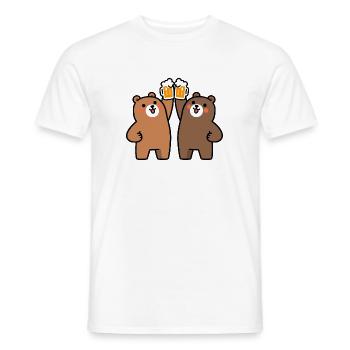 Bärlin Party Beer Bear Gang - Prost Berlin - T-shirt homme - blanc - Devant - AI Model Male 178 dark (178cm)