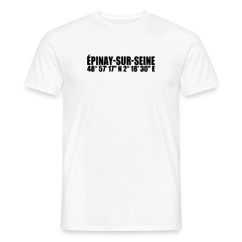 Épinay-sur-Seine coordinates - Men's T-Shirt - white - Front - AI Model Male 178 dark (178cm)