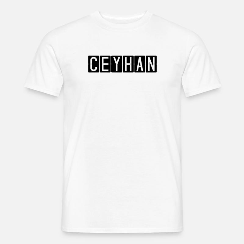 Ceyhan Flughafentafel - Männer T-Shirt - Weiß