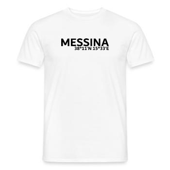 Messina Koordinaten - Männer T-Shirt - Weiß - Vorne - AI Model Male 178 dark (178cm)