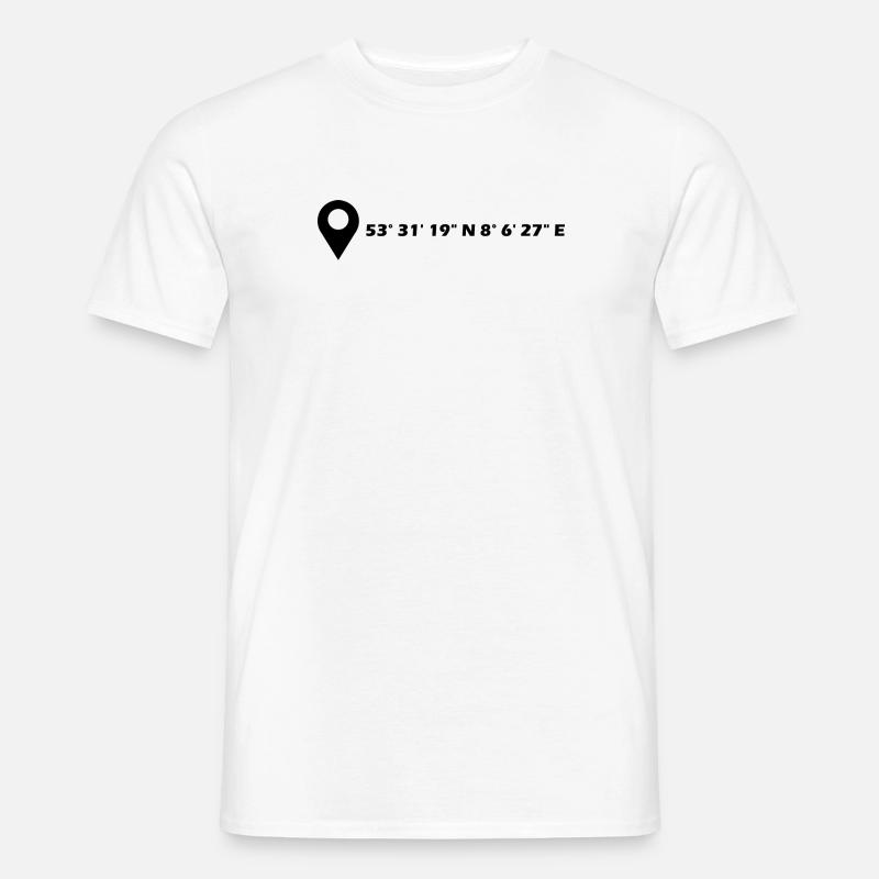 Wilhelmshaven coordinates - Men's T-Shirt - white