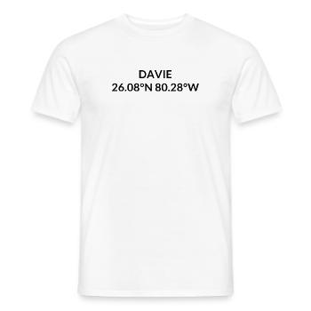 Davie, Floride, États-Unis Coordonnées - T-shirt homme - blanc - Devant - AI Model Male 178 dark (178cm)