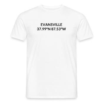 Coordonnées de Evansville, Indiana, États-Unis - T-shirt homme - blanc - Devant - AI Model Male 178 dark (178cm)