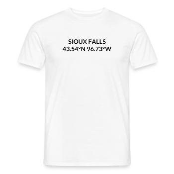Sioux Falls, Dakota du Sud, États-Unis Coordonnées - T-shirt homme - blanc - Devant - AI Model Male 178 dark (178cm)